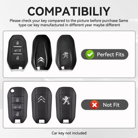 ZVRSUA Car Key Protective Case Fits Peugeot, Key Cover TPU Car Key Case 3 Buttons Compatible with Peugeot 2008 3008 5008 308 508 for Opel Grandland X Mokka Corsa Insignia (Silver)