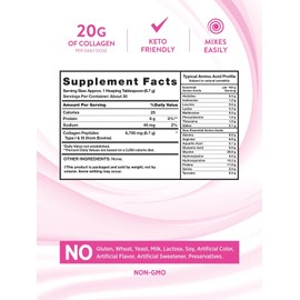 Nature's Truth Ultra Collagen Peptides 60 Servings Unflavored Powder 20g Collagen Daily Dose