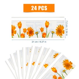 24pcs Window Fly Traps Sticker for Indoors, Transparent Fly Glue Traps Clear Fly Paper Sticky Strips for Home School Restaurant Canteen (Daisy Style)