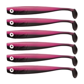 Zanderbait 12 cm Black Pinki, Fishing Lure, Artificial Bait, Zander Bait, Zander Bait, Soft Bait, Rubber Fish, Rubber Bait, Pack of 6