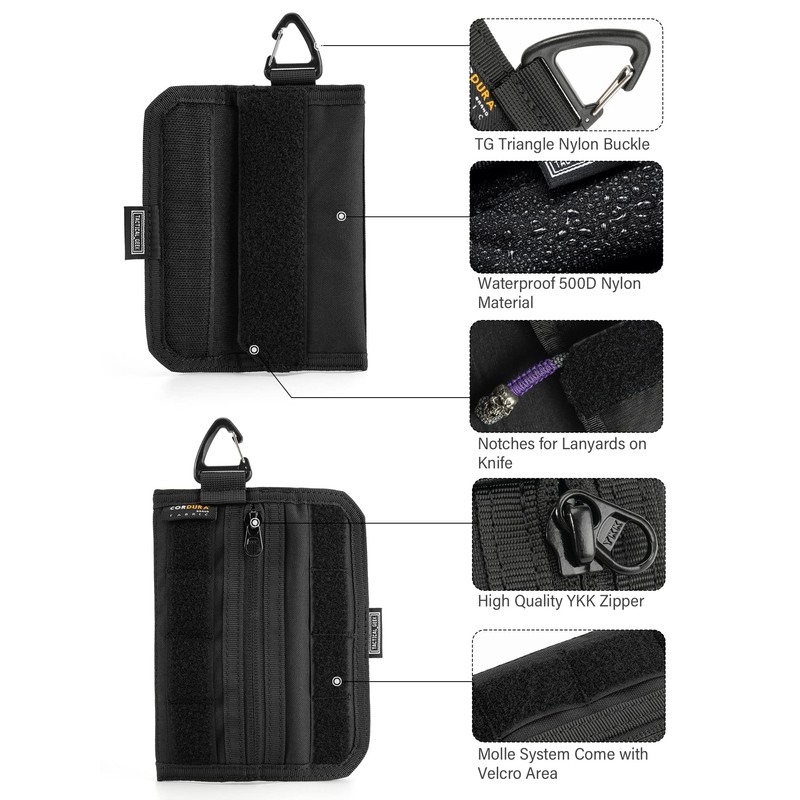 TACTICAL GEEK Storage A2 L Pouch Organizer, Nylon Handheld Wallet,