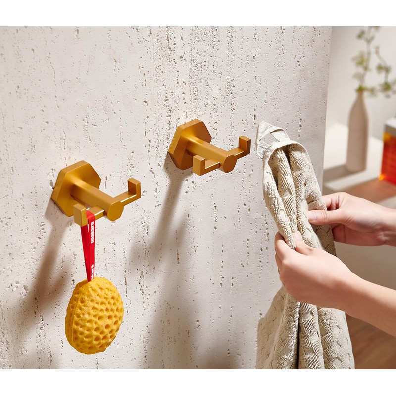 Miyili Bath Towel Hook Gold Stainless Steel Coat/Robe Clothes Hook