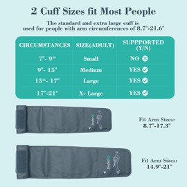 Blood Pressure Monitor, Bp Monitor with 2 Cuffs, The Medium and Extra Large Cuff(22-44cm&38-55cm) - 2 * 99 Sets of Memory for Home Use