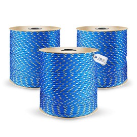 DQ-PP Polypropylene rope, 5 mm, 20 m, blue, load capacity up to 244 kg, braided rope, textile rope, cord, plastic rope, braided