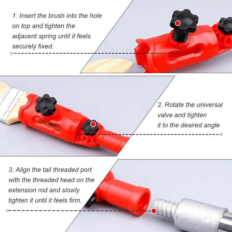 Dhqkqg Multi-Angle Paint Brush Extender Holder, Extension Pole Attachment for