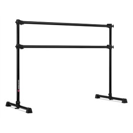 VITA Barre Portable Freestanding Double Ballet Barre, Prodigy, 5 Ft Bars, Black | Adjustable Height, USA Made, Home or Gym Exercise Equipment for Kids & Adults | Dance, Fitness, Pilates