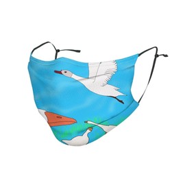 WHJWZY Adult Dust Mask 1 - Soft, Breathable, and Adjustable for Running, and Daily Use happy white goose Pattern