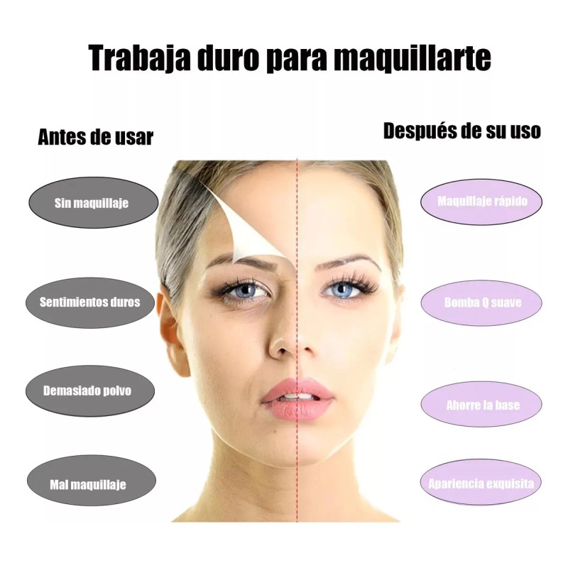 Kit De Esponja Para Maquillaje Con Brochas Kabuki Para Base