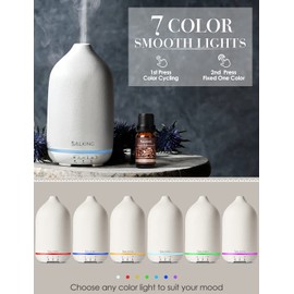 SALKING Ceramic Essential Oil Diffuser, Stone Diffusers for Essential Oils, Ultrasonic Aromatherapy Diffusers with Adjustable Mist Mode Timers, for Office Bedroom Home (150ml)