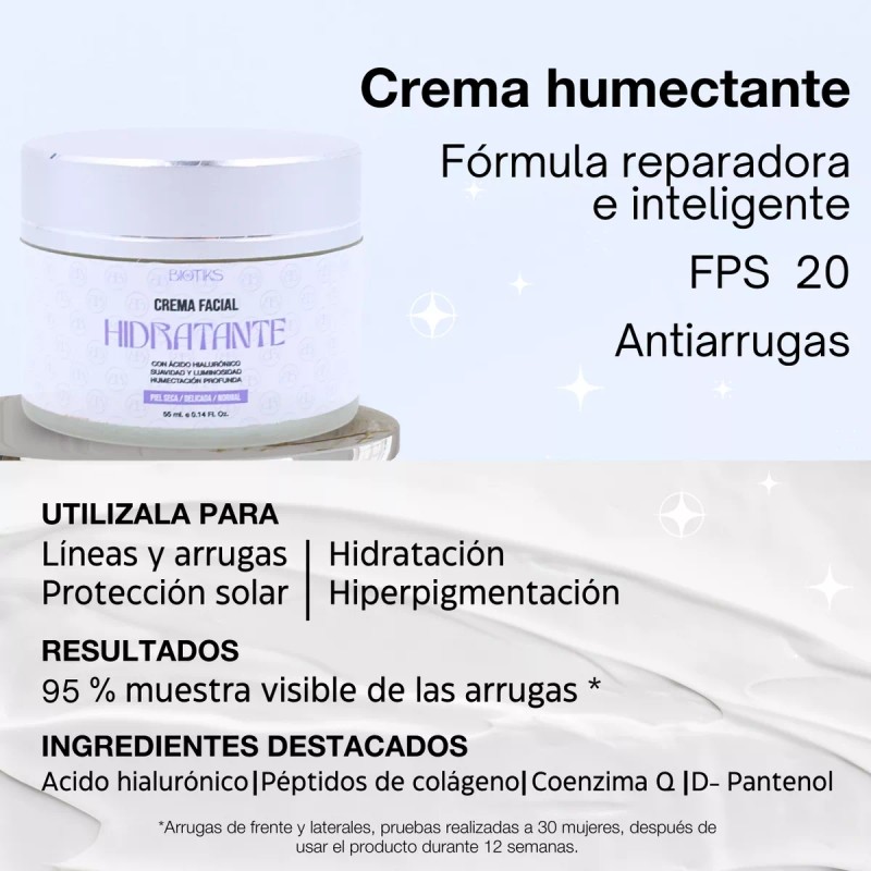 Biotiks Crema Facial Antiedad Con Ácido Hialurónico Y Rosa Mosqueta