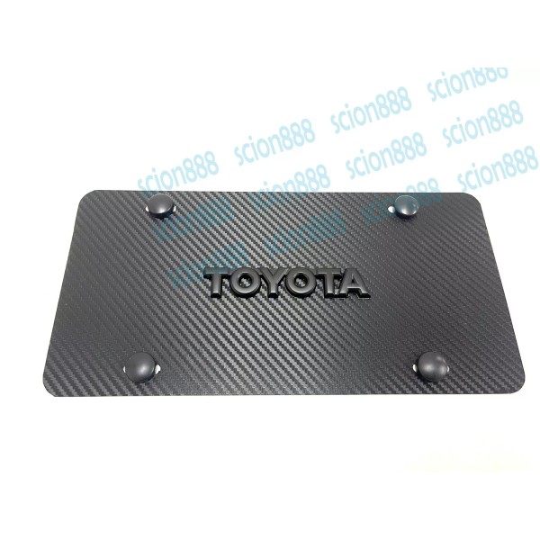 License Plate Frame 1pc 3D BlackToyota Emblem Badge Carbon Style