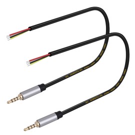 HIEbee 2-Pack 12.5 Inch Replacement 3.5 mm 1/8 Inch TRRS Stereo Plug to Bare Wire Open End TRRS 4 Pole Stereo Audio Cable for Headphones Headphones Microphone Cable Repair
