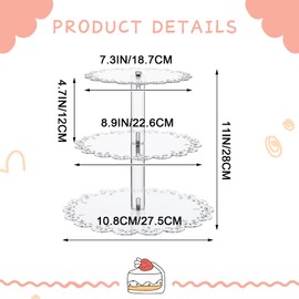 JOUTYFOR Acrylic Cupcake Stand 3 Tier Clear Dessert Tower Holder for 24 Cupcakes Round Transparent Display Cupcake Stand Table Centerpiece for Wedding Baby Shower Birthday Party Supplies