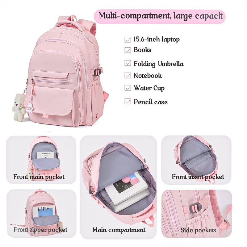 PRLINJSK Girls Backpack for College High Middle School Student, Cute