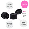 OLYCRAFT 36pcs 20/410 Black Flip Top Caps Plastic Open Caps