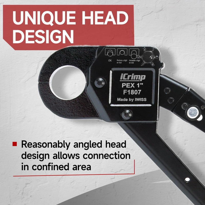 iCrimp Angle Head F1807 PEX Pipe Crimping Tool for Copper