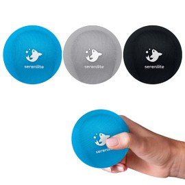 Serenilite 3 Ball Bundle Black, Blue, Grey - Stress Balls, Anxiety Relief Items, Grip Strength Trainer, Meditation Accessories, Physical Therapy Equipment, Fidget Ball, Stress Balls for Adults