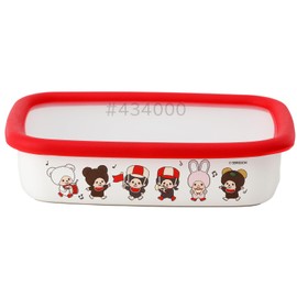 Fuji Hollow Monchhichi Shallow Type Square Container M 0.9L Lets! Parade Pattern MN50AM
