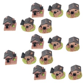 VINTORKY 15 Pcs Micro Landscape House Miniature Stone Village Fairy House Accessories Fairy House Statue Stone House for Garden Miniature Landscape Ornament Resin Outdoor Garden Supplies