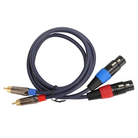 Cable de Audio XLR Hembra a Rca, 2 male to 2 XLR male Cable de interconexión de audio estéreo, Chapado en oro de 24 quilates Cables de Audio y Video (2 m/6,6 pies)