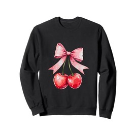 Cute Cherry Pink Bow Design Sweatshirt
