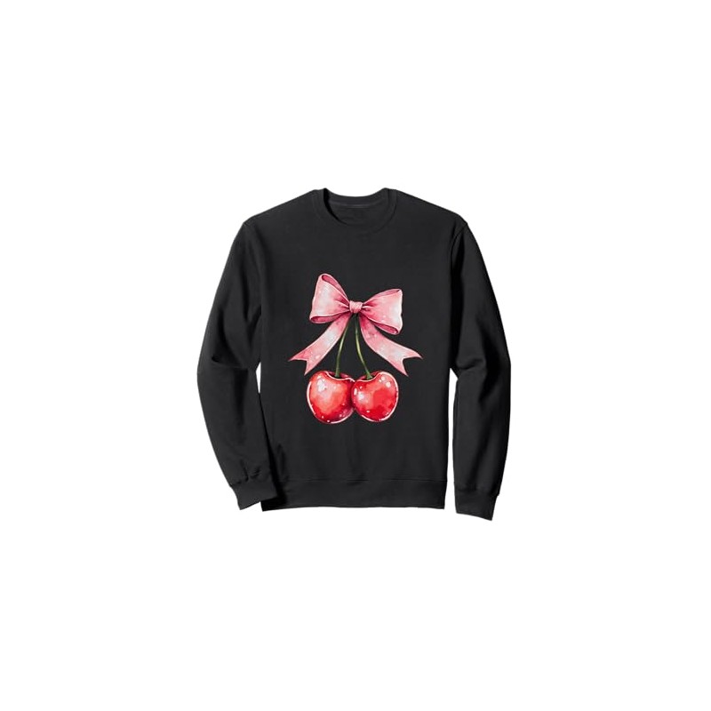 Cute Cherry Pink Bow Design Sweatshirt
