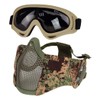 Yzpacc Airsoft Mask with Glasses, Foldable Half Face Airsoft Mesh