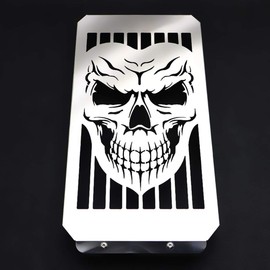 Motorcycle Radiator Cover Guard Grill Grille Shrouds Cooler Protector Compatible With Honda VTX1800 VTX 1800 C F N R S T (Bright Silver) (SKULL)
