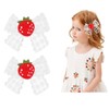 Girls Lace Hair Clip Red Strawberry Hair Bow White Lace