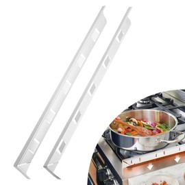 uxcell 2 Packs Stove Gap Covers, Aluminum Stove Gap Filler Range Trim Kit, Heat Resistant and Easy to Clean Stove Guard 23.6Inch Length for Kitchen Countertop (0.6Inch, Silver)