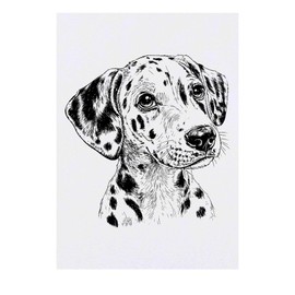 'Dalmation Puppy Portrait' Temporary Tattoo - Water Resistant, Skin-Safe, Non-Toxic Transfer (TO00081573)