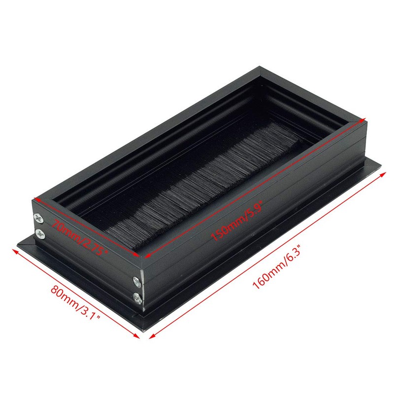 Rannb Rectangle Cable Grommet Metal Wire Hole Cover for Management