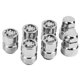 M12×1.25 Wheel Locking Lug Nuts, Height 1.27" Cone Seat Replacement for GR86 EX35 EX37 M56-5 Locks and 2 Key,Anti-Theft Tire Locking Lug