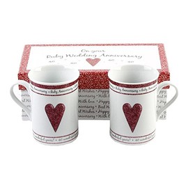 Pair of Gift Boxed Ruby Anniversary Mugs - 40th Anniversary