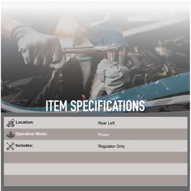 OEG Parts New Window Regulator Rear Drivers Side Left RLH Compatible with 1991-1994 Compatible with Explorer F2TZ7827009A, 740-540