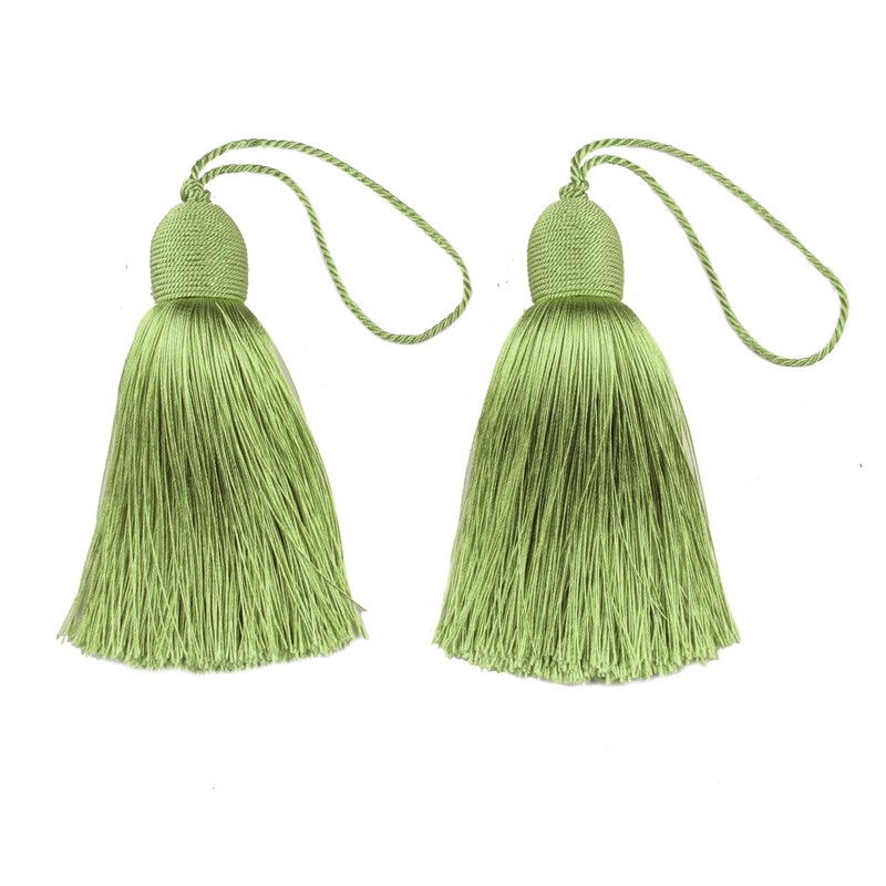 Fenghuangwu 2pcs Tassel Charms Polyester Key Tassels with Loop,DIY Handmade