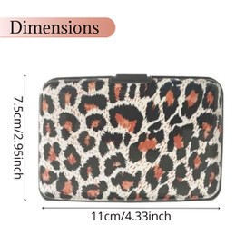 Lizzy Aluminium Credit Card Holder Security Wallet Business Case Protector Travel (Orange Leopard)