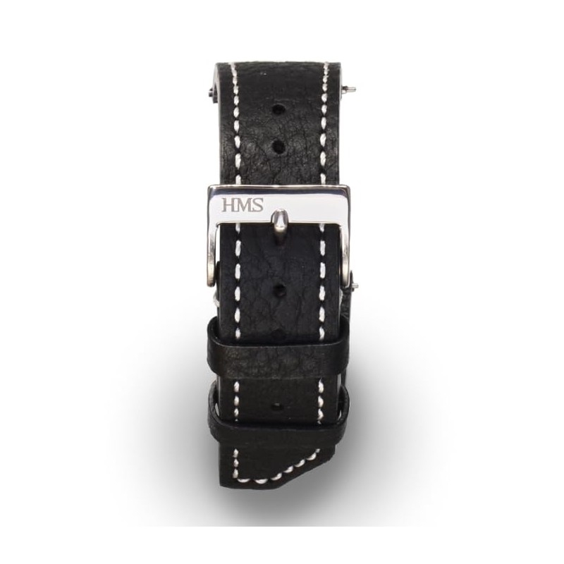 [HMS] Classic Caviar Leather Watch Strap, Quick Release Replacement Band,
