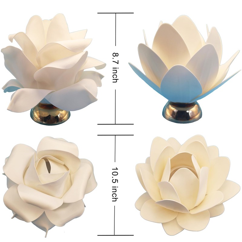 White EVA Flower Table Lights, LED 3000K Warm Lighting, 3*AA