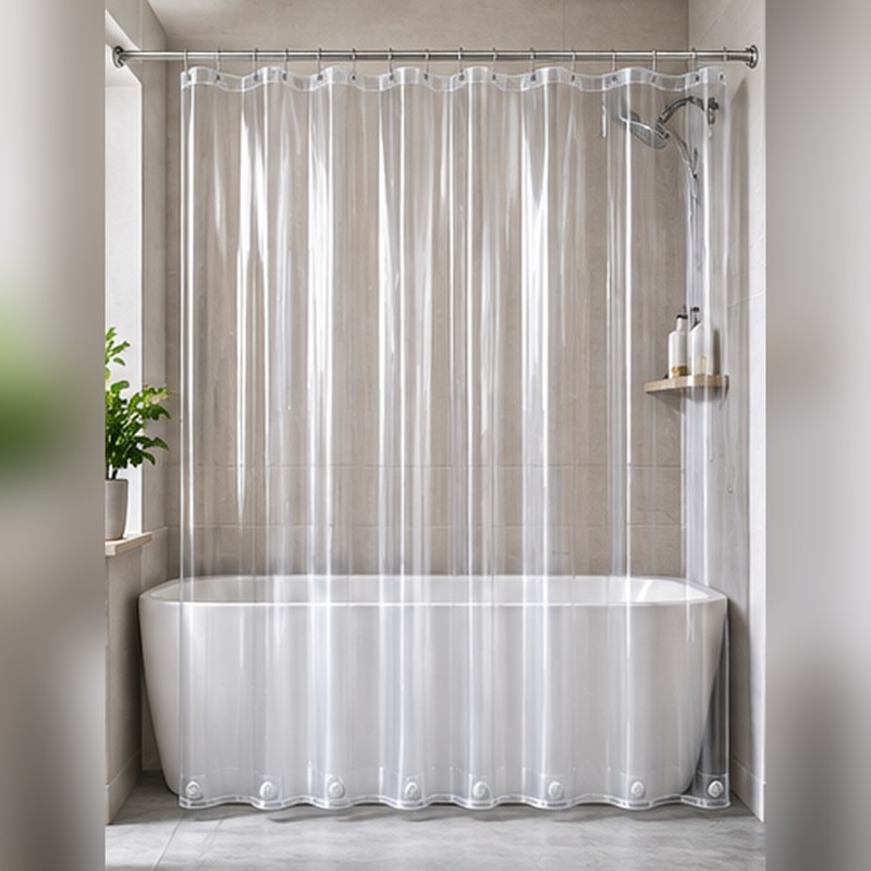 Clear PEVA Shower Curtain Liner for Bathroom – Waterproof Design