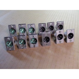 Switchcraft D3M XLR 3 pin Male Chassis Mount, Solder Terminals (Set of 4)