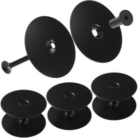 Door Hole Cover Plate Filler Plate Deadbolt Cover Plate 2-5/8" Diameter,1 Inch and 2 Inch Connecting Screws (3Pack/Satin Nickel) ((Black)