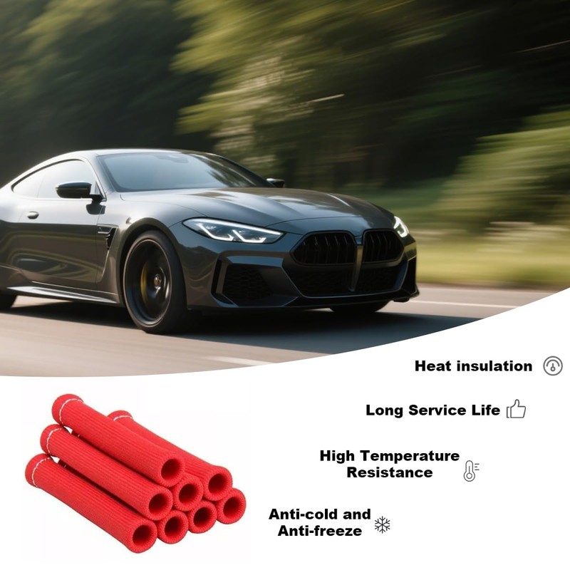 TSUGAMI Car Spark Plug Heat Shield Boots, 8PCS 6 Inch