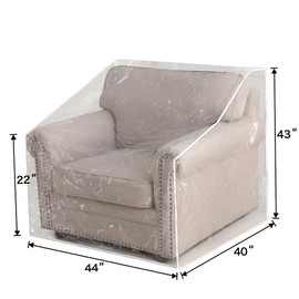 STONECREST Plastic Sofa Cover - Clear Vinyl Waterproof, Pet Scratching Furniture Protector, Heavy Duty Thickness Slipcover for Storage and Moving 46" W (1 Pack, Sofa Chair)