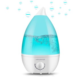 MEGAWISE Cool Mist Humidifiers for Bedroom, BabyRoom, Office and Plants, 0.5 Gal Essential Oil Diffuser with Adjustable Mist Output, 25dB Quiet Ultrasonic Humidifiers, Up to 10H, Easy to Clean