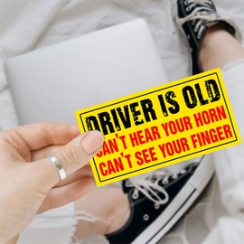 3 Pcs Driver is Old Can't Hear Your Horn Can't See Your Finger Sticker Funny Car Bumper Decal for Truck, RV, Trailer, Laptop, Water Bottle, Toolbox, Gift for Senior Drivers, Retired Folks 5 Inch