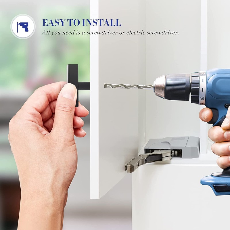 Ravinte 30 Pack Black Square Bar Cabinet Knobs 2 Inch