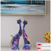 LIKEUDO Set of 2 Resin Cat Statues Sculptures Cat Figurine