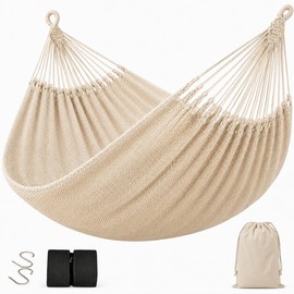 Mayan Handwoven Hammock, 2 Person, 500 lb, Cotton Nylon Rope