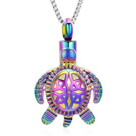QGJNSGC Urn Necklace for Ashes for Women/Men, Sea Turtle Cremation Jewellery, Animal Urn Keepsake, Memorial Jewellery, Gifts, Stainless Steel